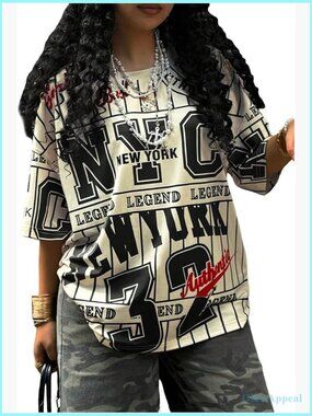 Drop Shoulder Baggy Graphic Tee Streetwear T-Shirt Loose Fit Short Sleeve